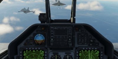 DCS World flight simulator cockpit view military jet combat simulation