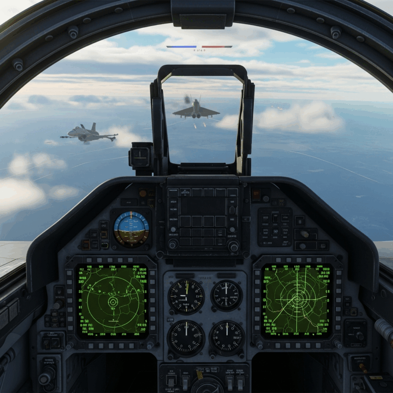 DCS World flight simulator cockpit view military jet combat simulation