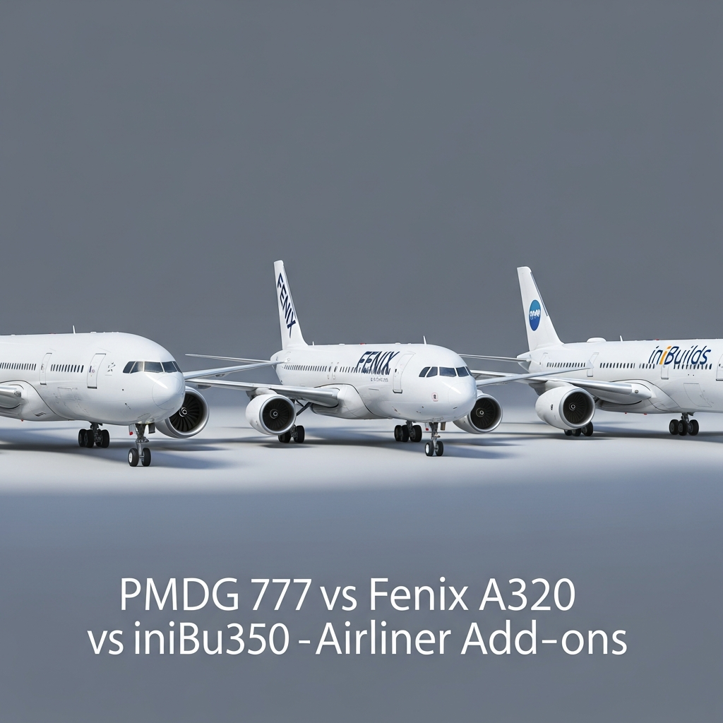 PMDG 777 vs Fenix A320 vs iniBuilds A350 - Airliner Add-o...