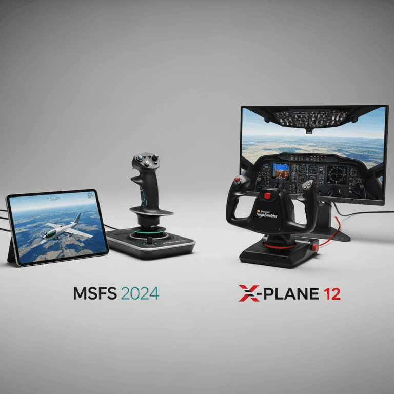 Professional photograph related to: MSFS 2024 vs X-Plane 12 — Which Flight Simulator Is Worth Your M