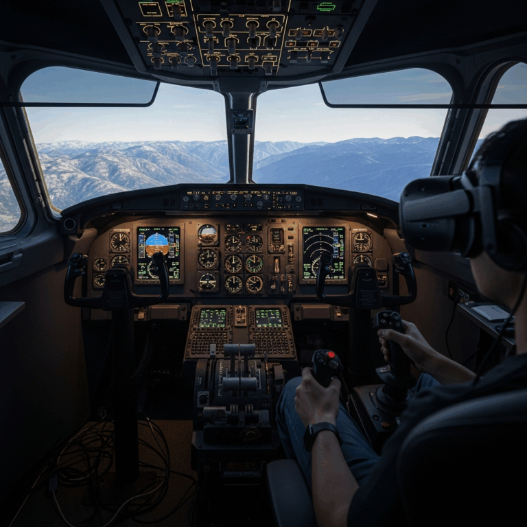 vr headset and flight simulator cockpit view showing aircraf 20260331 203504